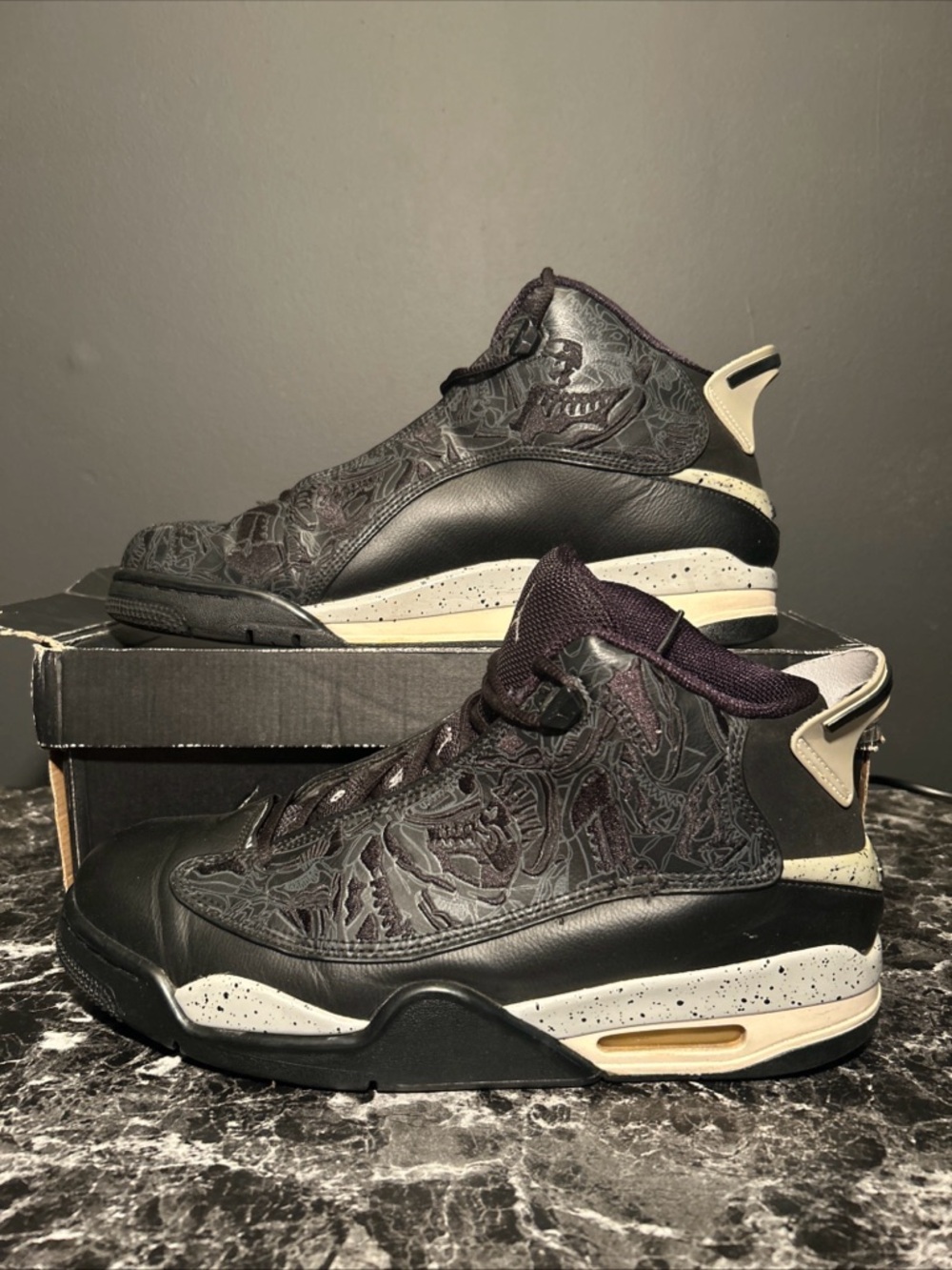 Rare Nike Air Jordan Dub Zero Oreo Black Sneakers Size 11.5 Rep Box